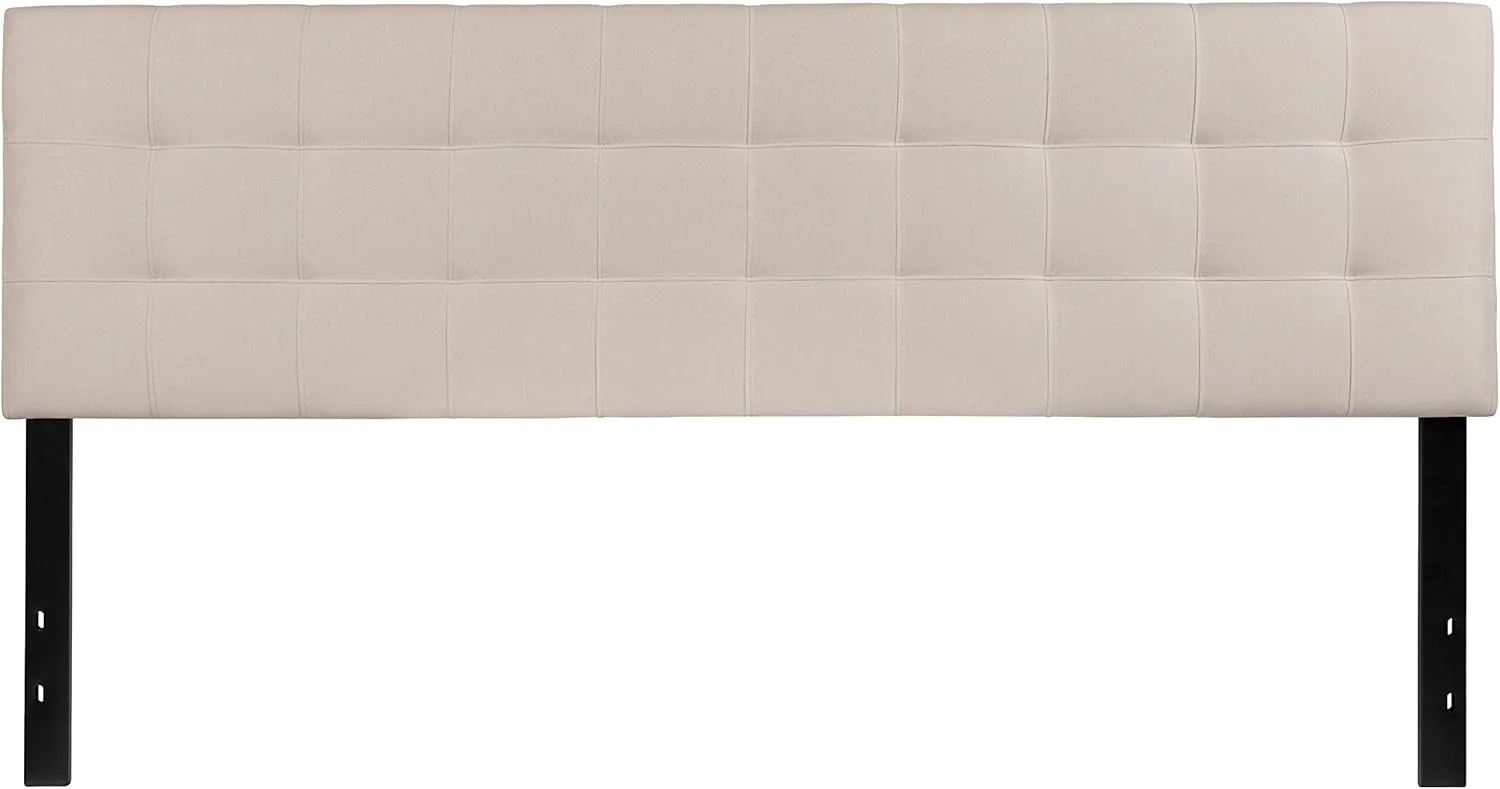 Flash Furniture Bedford Tufted Upholstered King Size Headboard in Beige Fabric