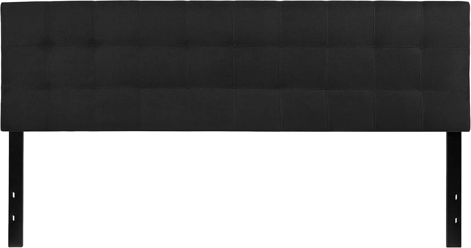 Flash Furniture Bedford Tufted Upholstered King Size Headboard in Black Fabric