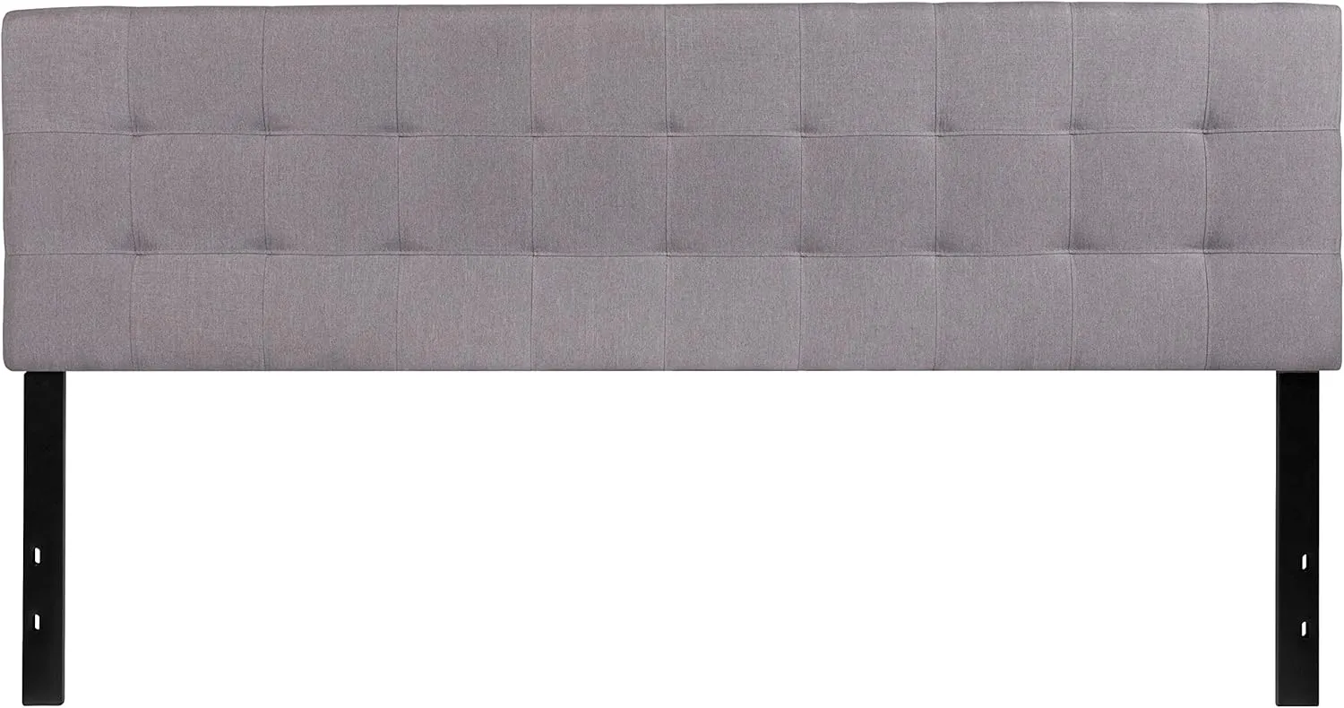 Flash Furniture Bedford Tufted Upholstered King Size Headboard in Light Gray Fabric