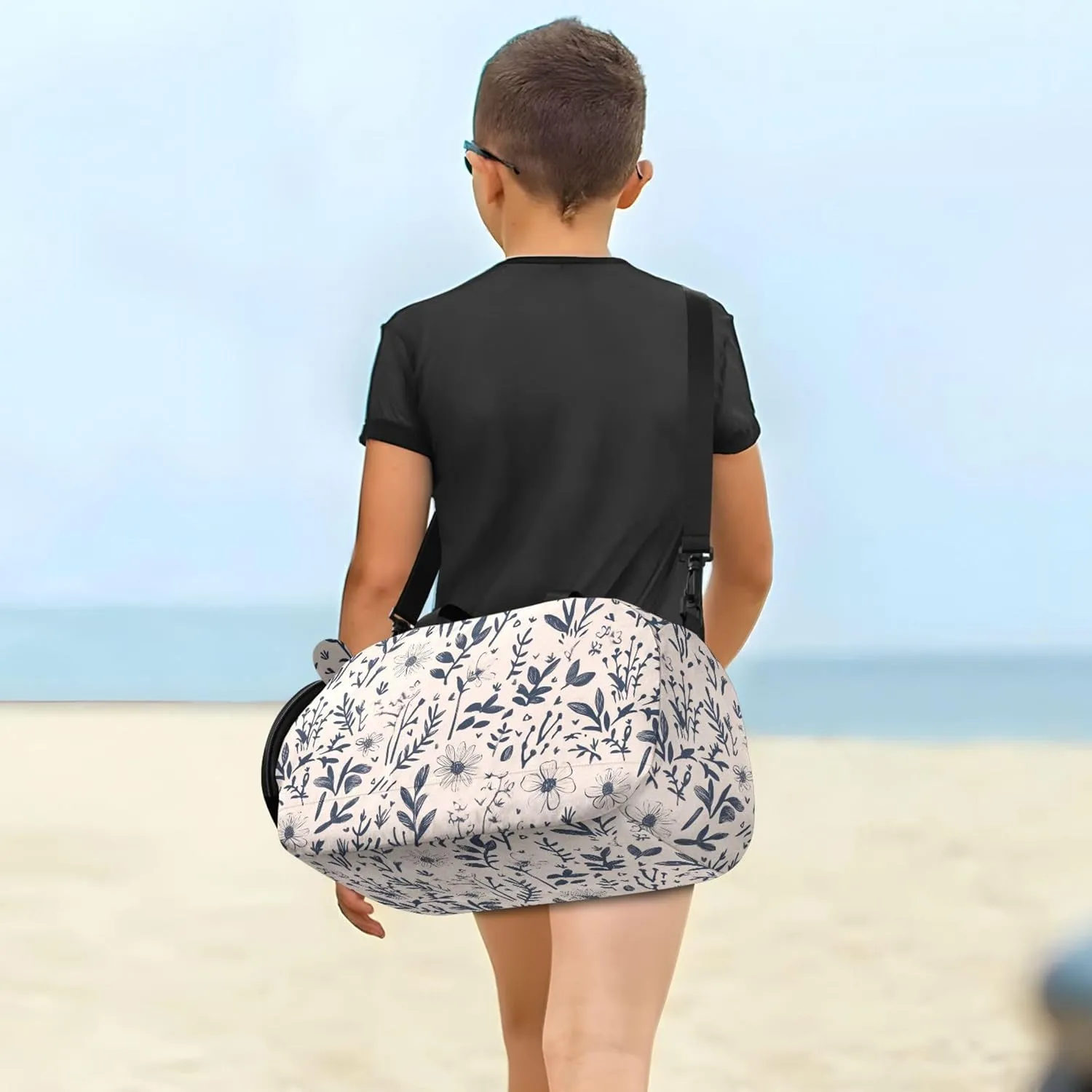 Florals Daffodil Kids Duffel Bag with Shoes Compartment Lightweight Carry On Overnight Bag for Travel, Sports, Duffel, Weekender
