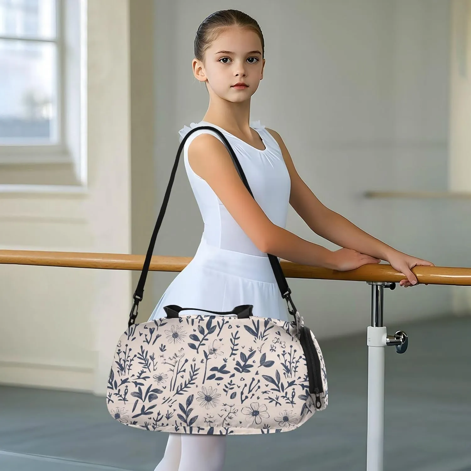 Florals Daffodil Kids Duffel Bag with Shoes Compartment Lightweight Carry On Overnight Bag for Travel, Sports, Duffel, Weekender