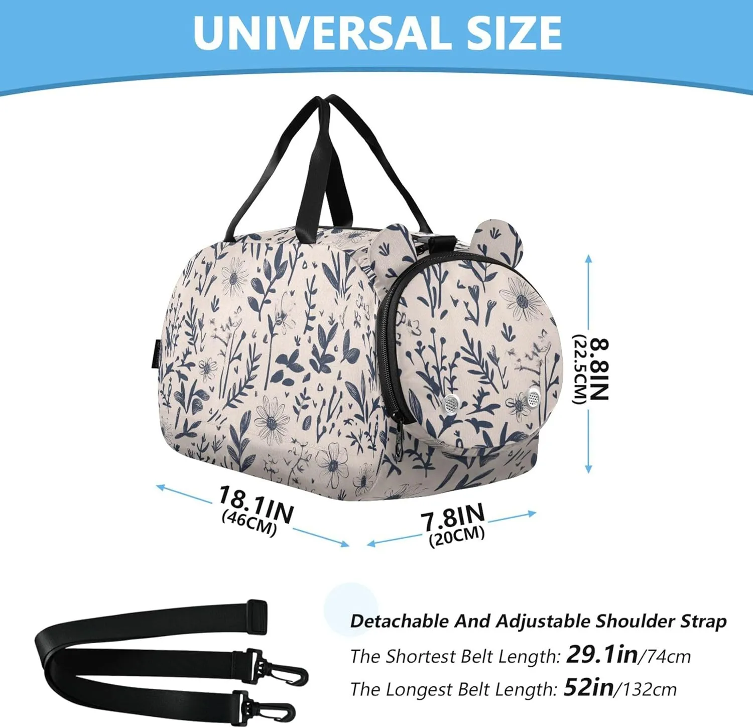 Florals Daffodil Kids Duffel Bag with Shoes Compartment Lightweight Carry On Overnight Bag for Travel, Sports, Duffel, Weekender
