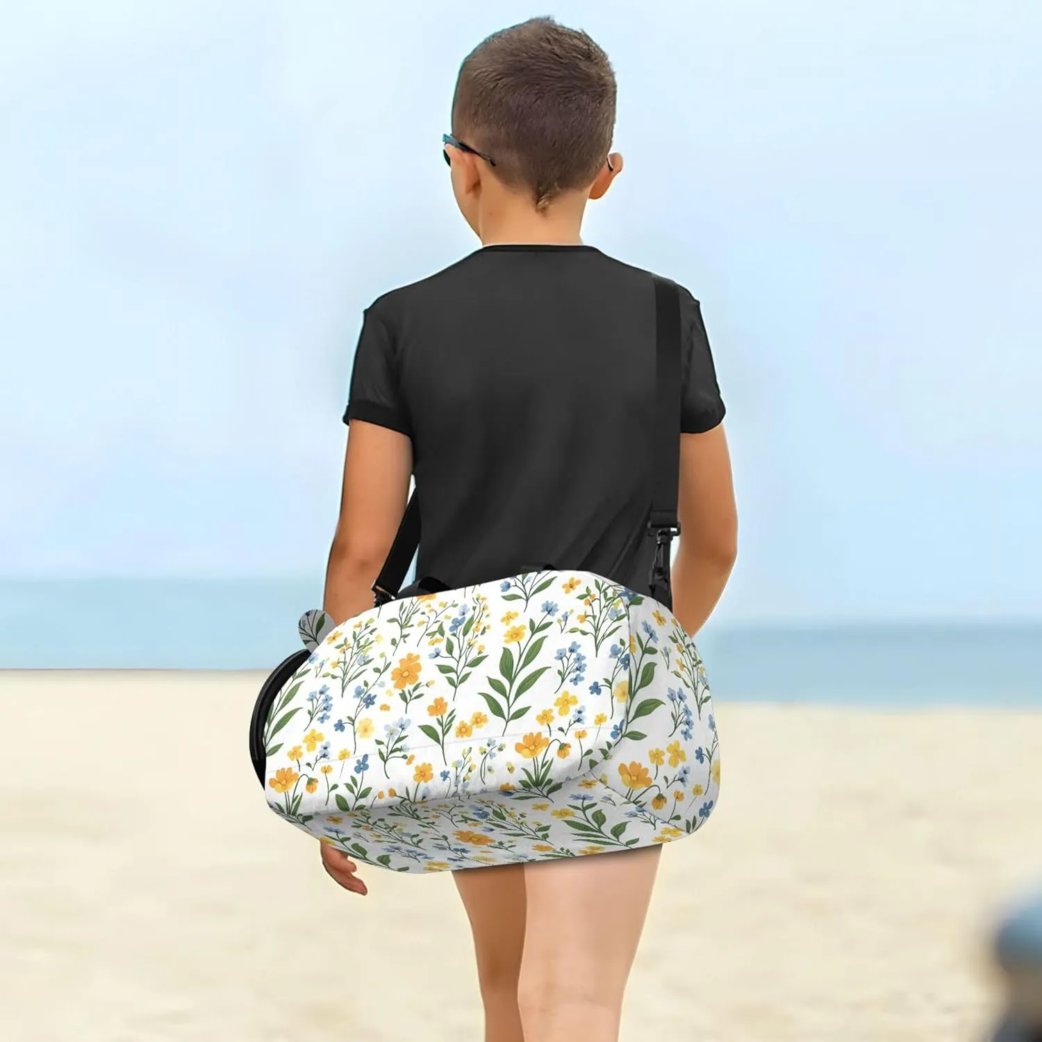 Flowers Orchid Kids Duffel Bag with Shoes Compartment Lightweight Carry On Weekender Bag for Boys and Girls