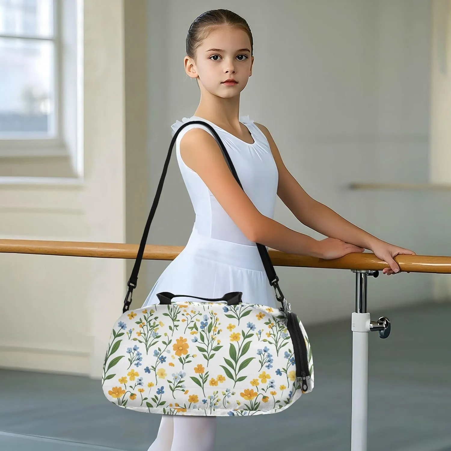 Flowers Orchid Kids Duffel Bag with Shoes Compartment Lightweight Carry On Weekender Bag for Boys and Girls