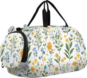 Flowers Orchid Kids Duffel Bag with Shoes Compartment Lightweight Carry On Weekender Bag for Boys and Girls