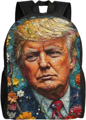 Flowers Trump Backpack Waterproof Anti Theft Durable Light Laptop Bag Backpacks For Women Men Travel Gym Backpack