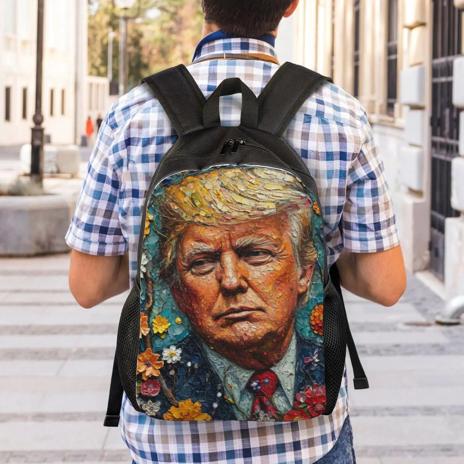 Flowers Trump Backpack Waterproof Anti Theft Durable Light Laptop Bag Backpacks For Women Men Travel Gym Backpack