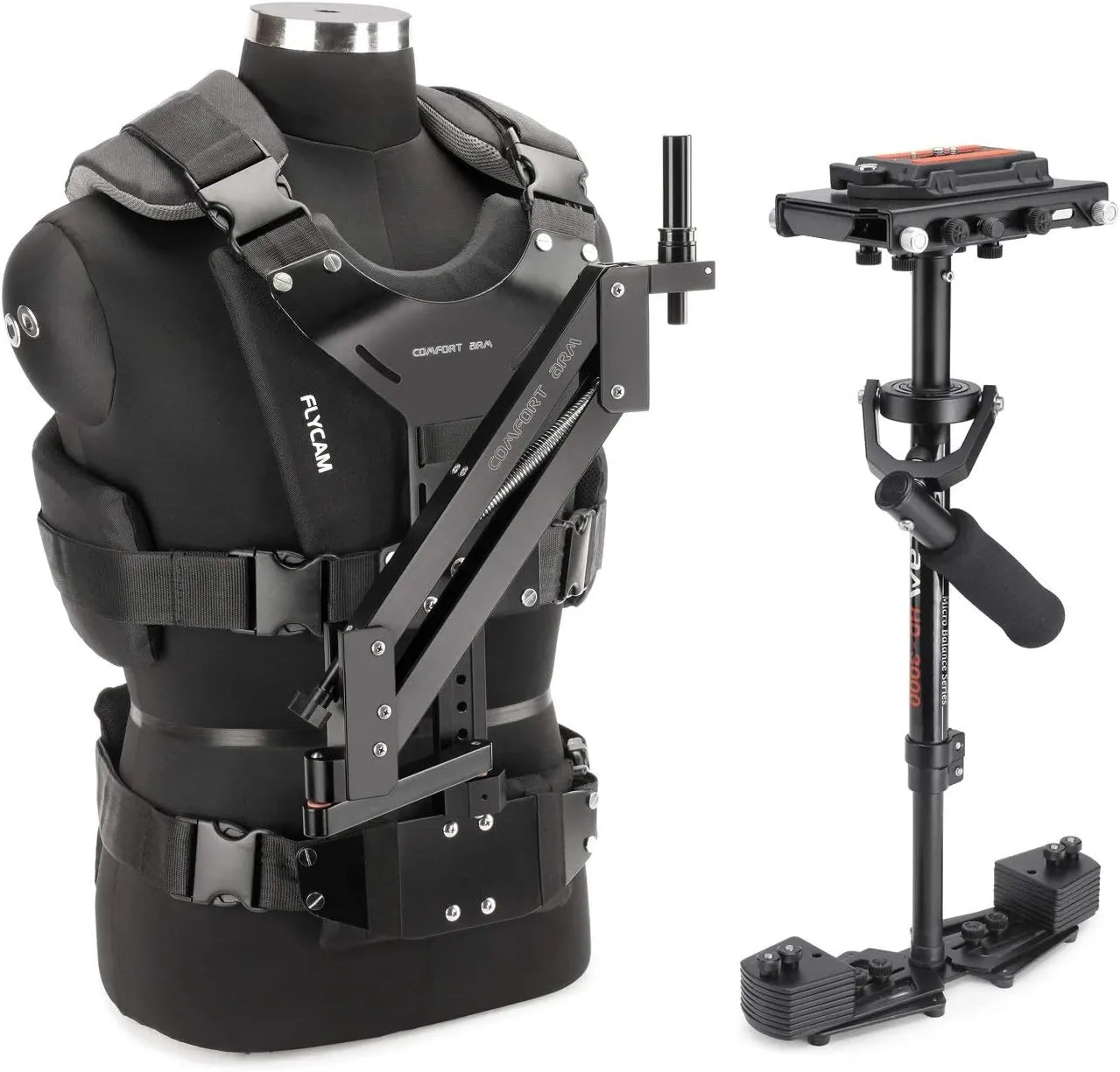 FLYCAM HD-3000 Camera Steadycam Stabilizer System with Comfort Arm and Vest for DSLR Video Camcorder up to 3.5kg/ 7.7lb | Free Unico Quick Release & Table Clamp   Carrying Bag (CMFT-HD3)