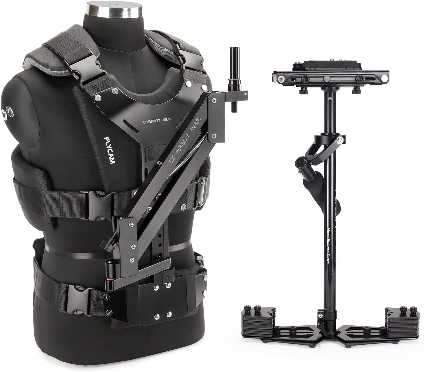 FLYCAM HD-5000 Camera Stabilizer with Comfort Arm and Vest   Free Unico Quick Release & Table Clamp (CMFT-HD5)| Stabilization System for DSLR Video camcorders up to 5kg/11lbs