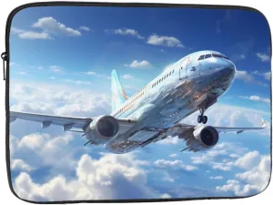 Flying Airplane Pattern Shockproof Portable Laptop 17 inch Sleeve Bag for Men and Women - Ideal for Business Travel, School, and Daily Use