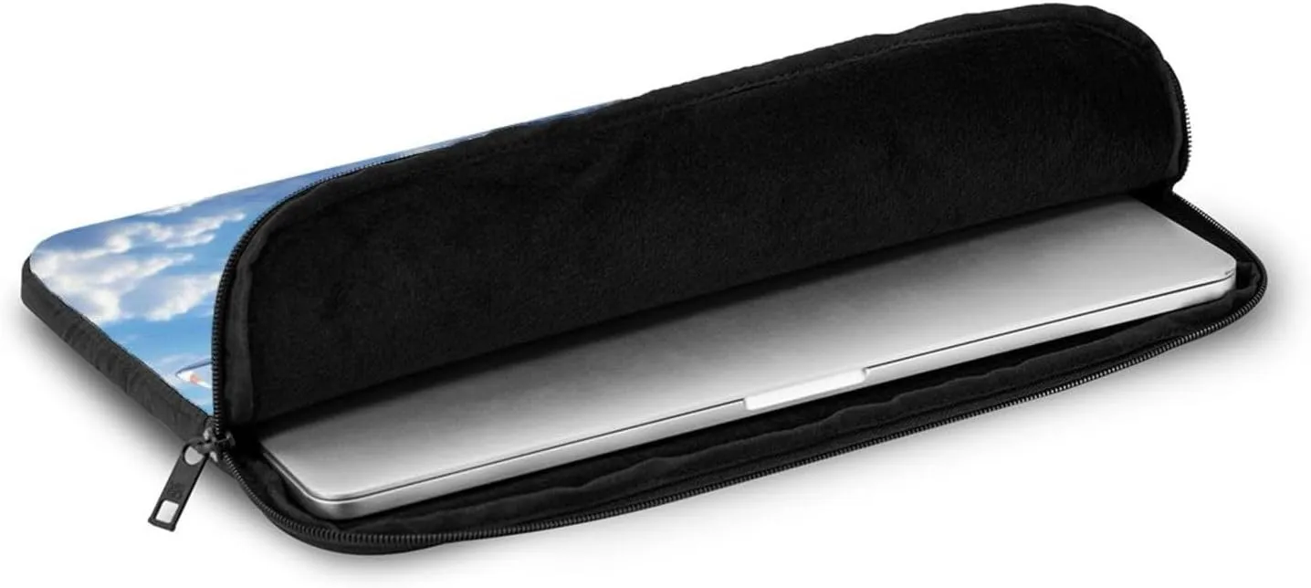 Flying Airplane Pattern Shockproof Portable Laptop 17 inch Sleeve Bag for Men and Women - Ideal for Business Travel, School, and Daily Use