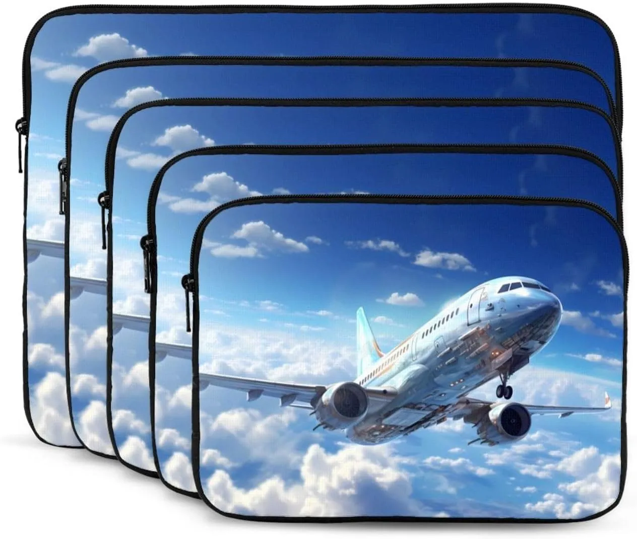Flying Airplane Pattern Shockproof Portable Laptop 17 inch Sleeve Bag for Men and Women - Ideal for Business Travel, School, and Daily Use