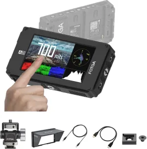 Fotga A50TL 5inch FHD IPS DCI-P3 Wide Color Gamut Touchscreen Video Cinema DSLR Camera Field Monitor,Waveform,Vector,All Waves,3D LUT,FHD,700nit,1920x1080 HDMI 4K Input/Output,Dual Battery Plate