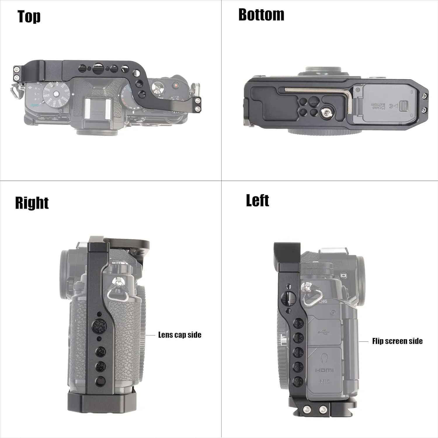 Fotga Zf Camera Cage   Top Handle for Nikon Zf Mirrorless Camera Vlog Video Shooting Film Making with 1/4"-20 3/8"-16 Holes Cold Shoe Mount,Arri Handle Locating Hole,Camera Locating Pin