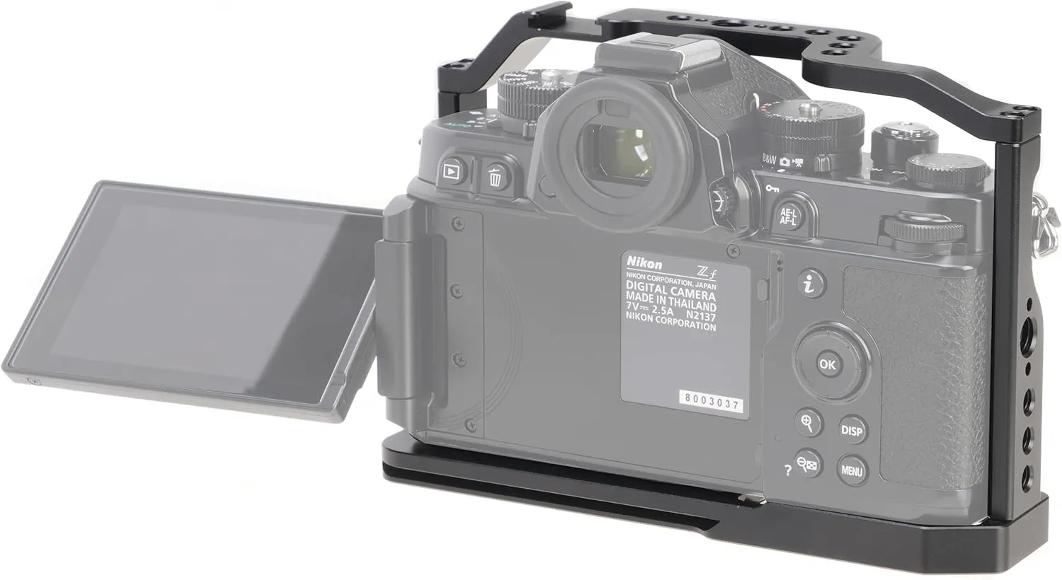 Fotga Zf Camera Cage   Top Handle for Nikon Zf Mirrorless Camera Vlog Video Shooting Film Making with 1/4"-20 3/8"-16 Holes Cold Shoe Mount,Arri Handle Locating Hole,Camera Locating Pin