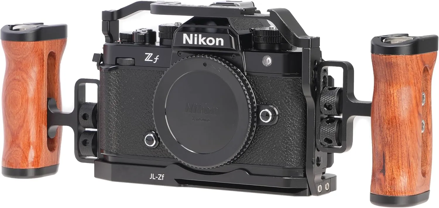Fotga Zf Camera Cage   Top Handle for Nikon Zf Mirrorless Camera Vlog Video Shooting Film Making with 1/4"-20 3/8"-16 Holes Cold Shoe Mount,Arri Handle Locating Hole,Camera Locating Pin