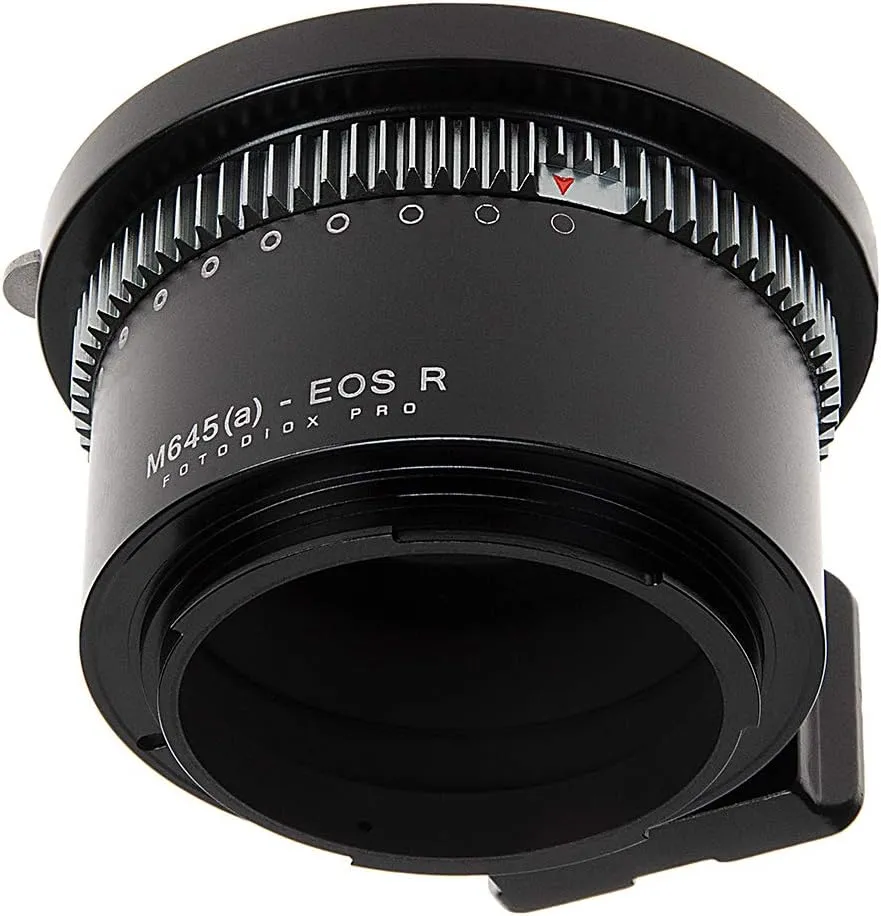 Fotodiox Pro IRIS Lens Mount Adapter Compatible with Mamiya 645 AF/AF-D Lenses to Canon RF-Mount Cameras