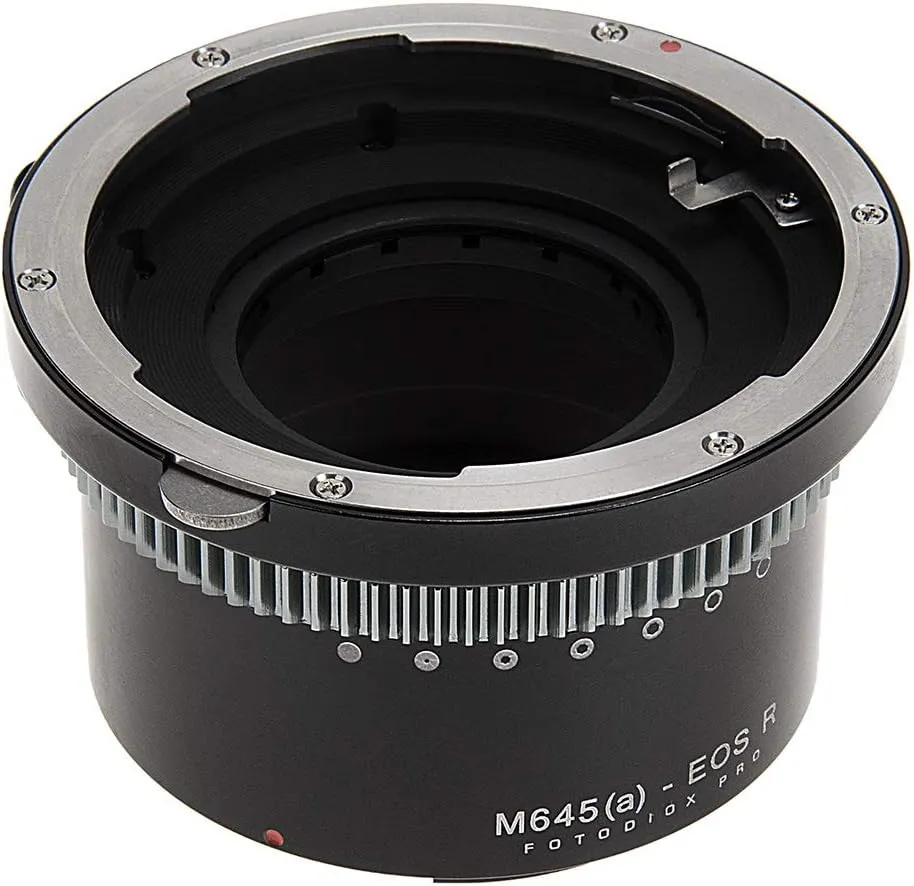 Fotodiox Pro IRIS Lens Mount Adapter Compatible with Mamiya 645 AF/AF-D Lenses to Canon RF-Mount Cameras