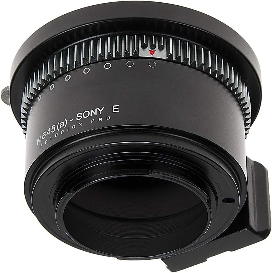 Fotodiox Pro IRIS Lens Mount Adapter Compatible with Mamiya 645 AF/AF-D Lenses to Sony E-Mount Cameras
