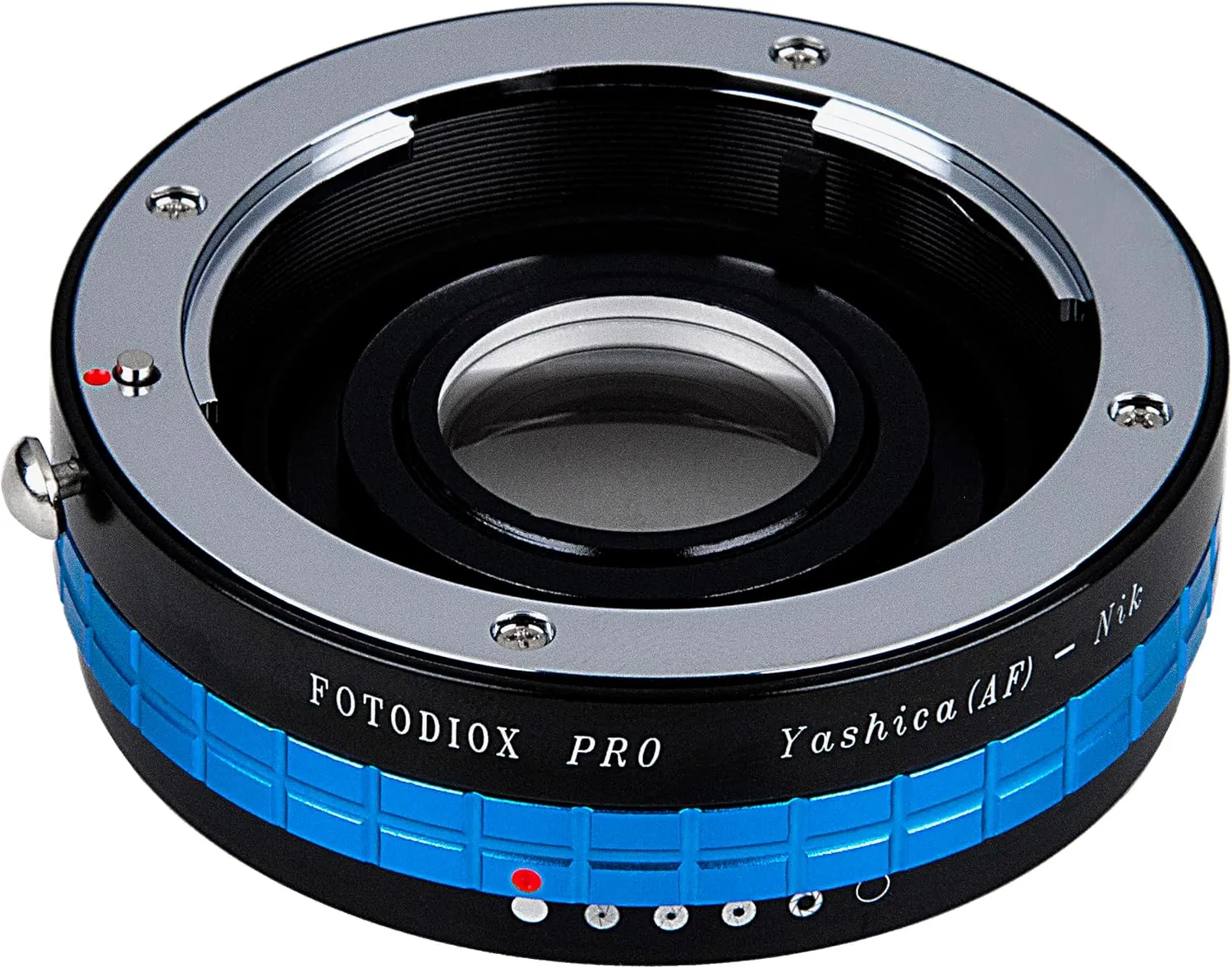 Fotodiox Pro Lens Mount Adapter - Yashica 230AF (YAF, Y230AF) Lens to Nikon SLR/DSLR Camera with Aperture Control Dial and Glass Elements for Focus Correction