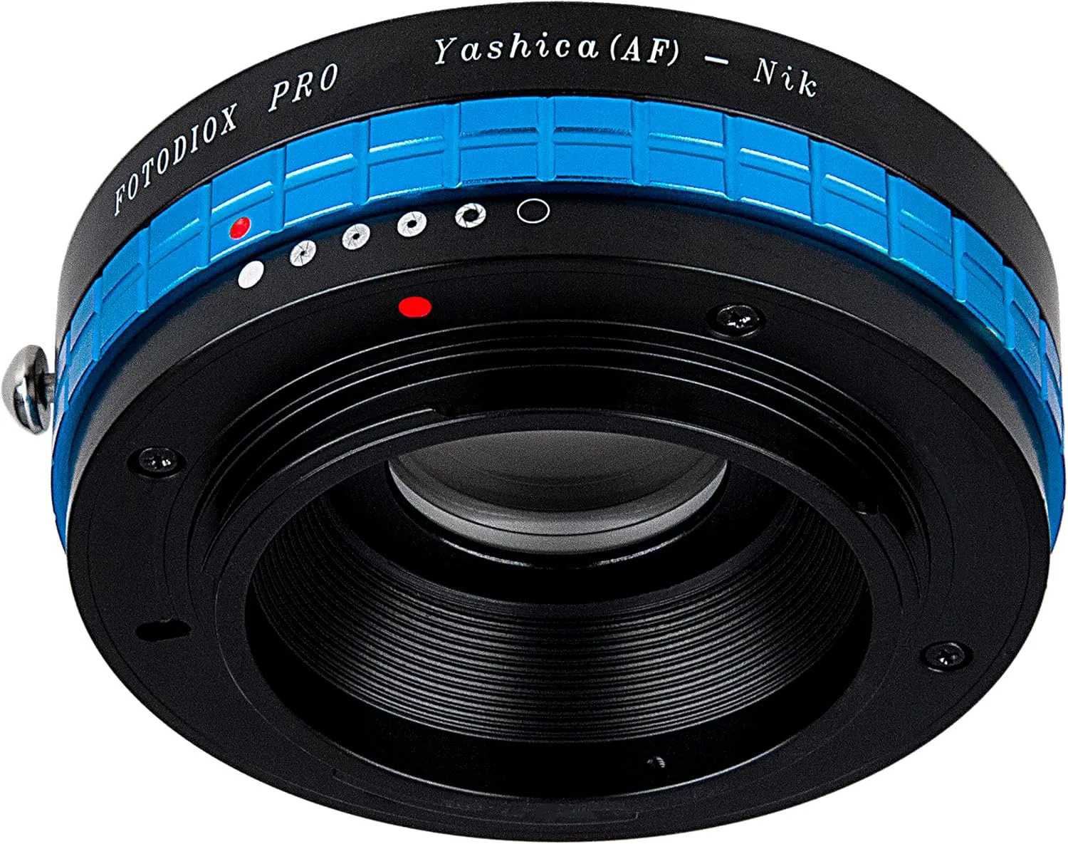 Fotodiox Pro Lens Mount Adapter - Yashica 230AF (YAF, Y230AF) Lens to Nikon SLR/DSLR Camera with Aperture Control Dial and Glass Elements for Focus Correction