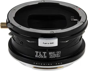 Fotodiox Pro - Tilt/Shift Lens Mount Adapter Compatible with Mamiya 645 (M645) Mount Lenses to Fujifilm Fuji G-Mount GFX Mirrorless Camera Body, (M645-GFX-TLTROKR)