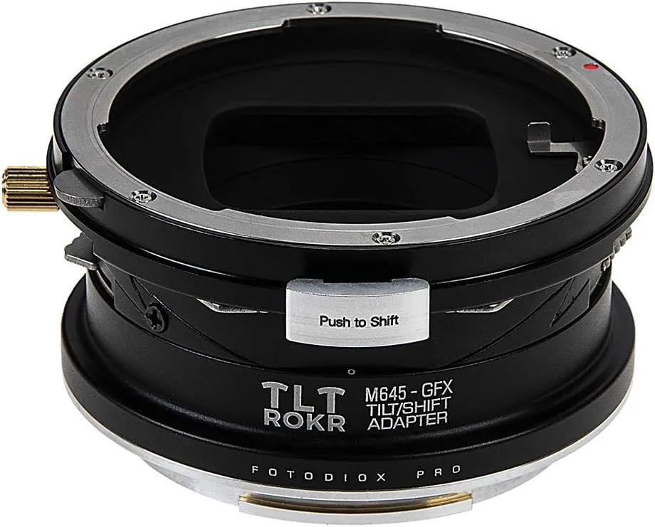 Fotodiox Pro - Tilt/Shift Lens Mount Adapter Compatible with Mamiya 645 (M645) Mount Lenses to Fujifilm Fuji G-Mount GFX Mirrorless Camera Body, (M645-GFX-TLTROKR)