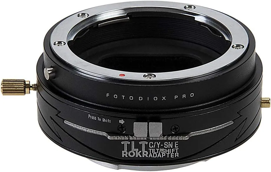 Fotodiox Pro TLT ROKR - Tilt/Shift Lens Mount Adapter Compatible with Contax/Yashica (CY) SLR Lenses to Sony Alpha E-Mount Mirrorless Camera Body