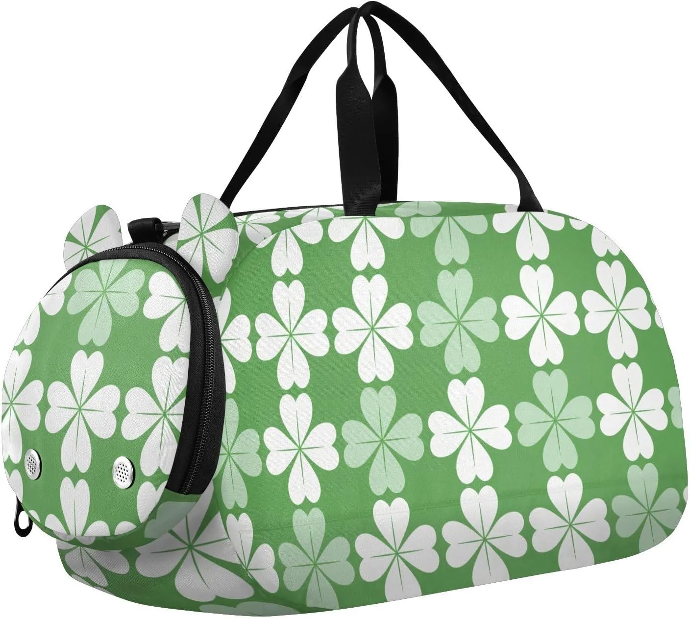 Four Leaf Clover Boy's Gym Duffel Bag with Shoes Compartment Multifunctional Overnight Bag for Travel, Swimming, Dance, Ballet
