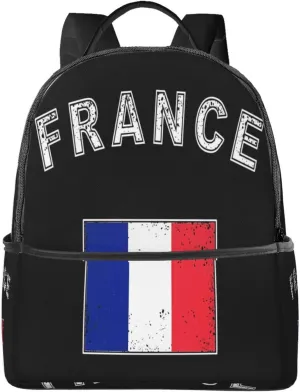 France French Flag Tricolor Casual Backpacks Laptop Backpack Carry-on Daypack Sports Travel Rucksack Lightweight Working Bag for Outdoor Hiking Cycling Walking