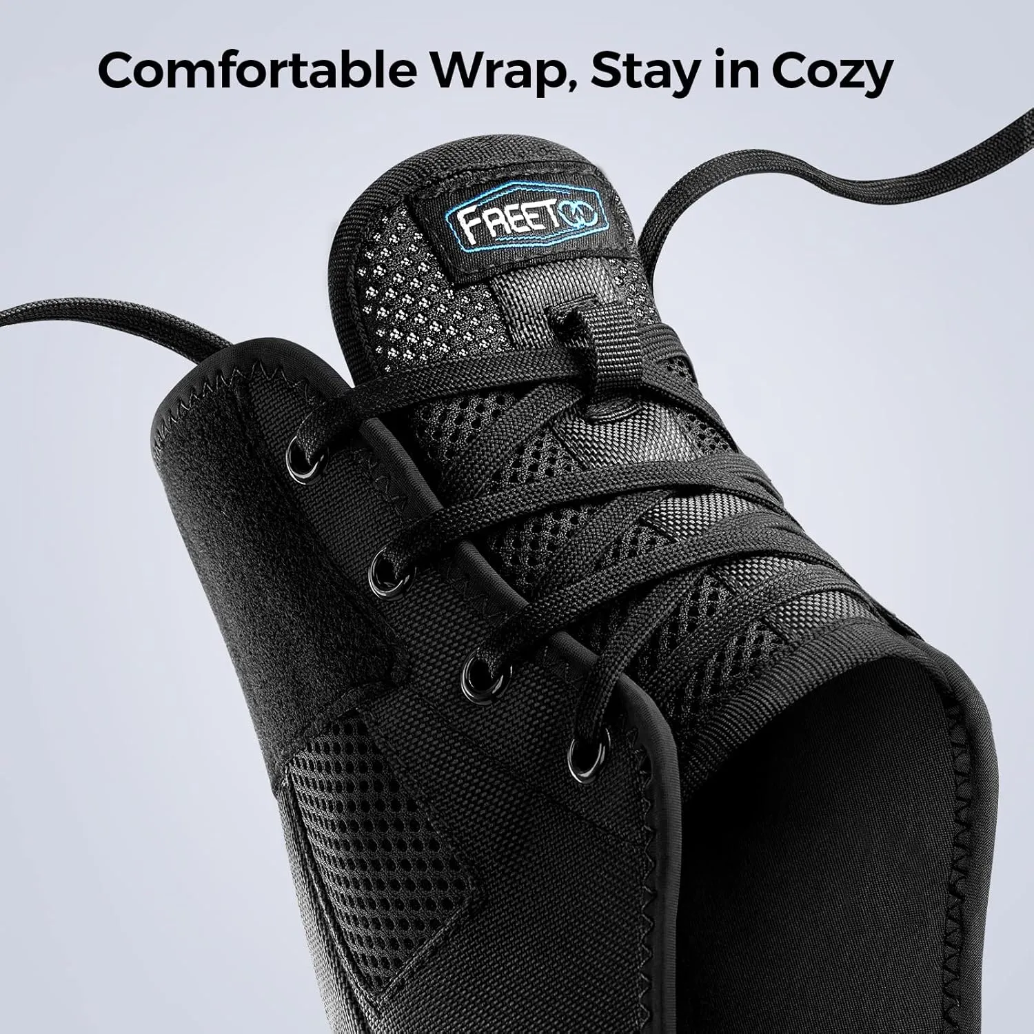 FREETOO Ankle Brace Maximum Metal Support for Men & Women, Compression Foot Support for Sprained Ankle, Plantar Fasciitis,Injury Recovery, Lace up Ankle Support for Running Volleyball Left/Right