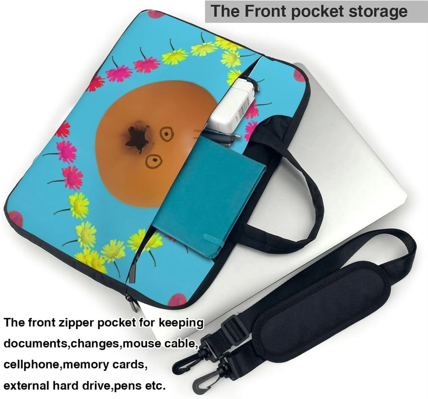 Frightened Pomegranate Laptop Shoulder Bag,# Ultra Slim And Portable, With Padded Shoulder Strap And Handleã€‚