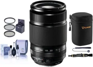 Fujifilm XF 55-200mm f/3.5-4.8 R LM OIS Lens, Bundle with 62mm Filter Kit, Lens Pouch and Cleaning Kit