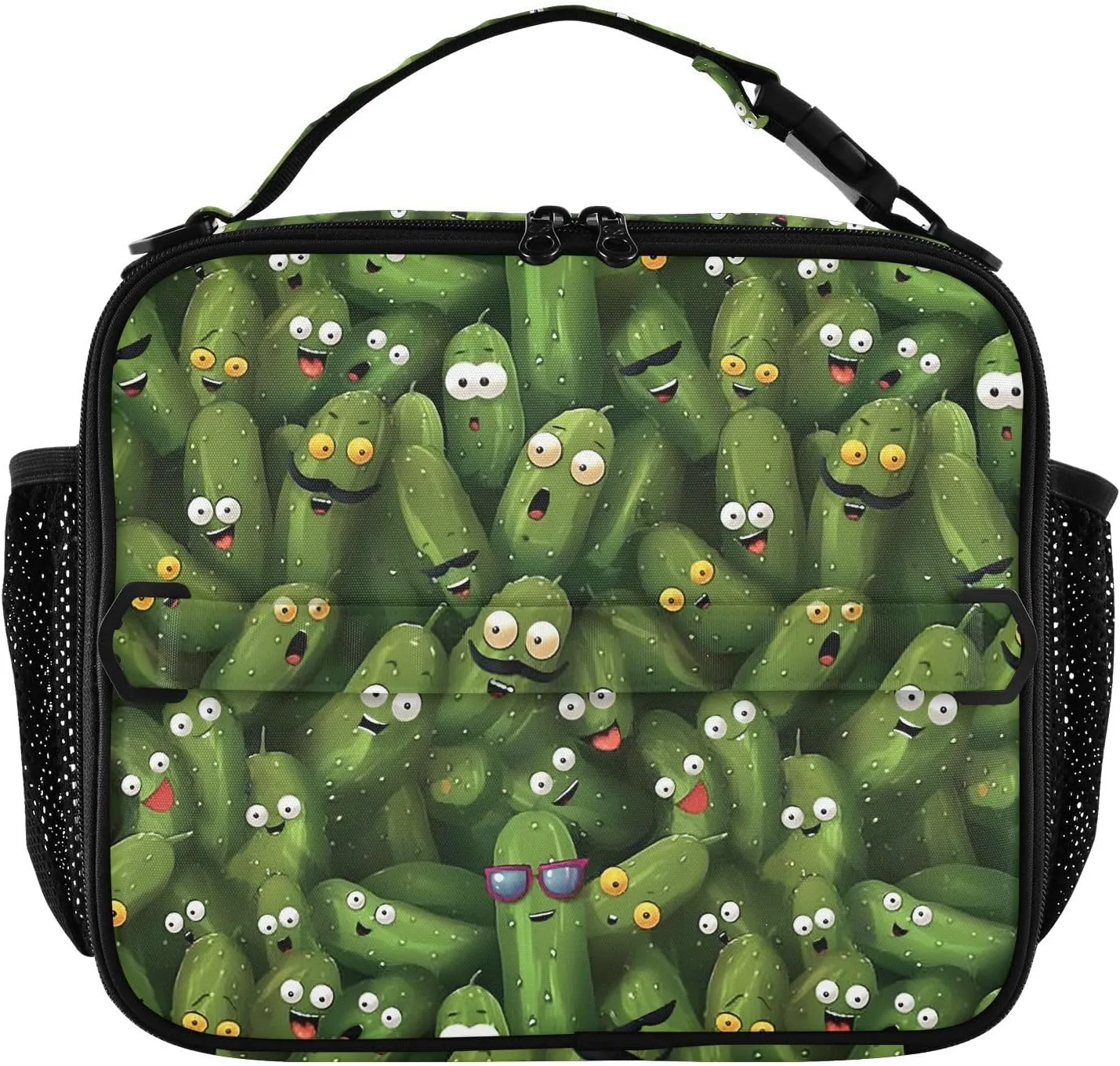 Funny Pickle Lunch Bags for Teens Men Women Large Capacity Leak-Proof Cooler Bag Cucumber Lunch Box for Office Work Picnic