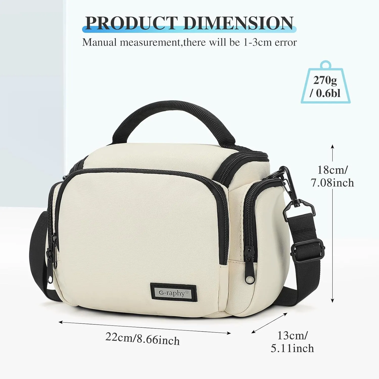G-raphy Camera Bag DSLR Camera Sling Men Women with Rain Cover for SLR DSLR, Lenses, Accessories (Beige)