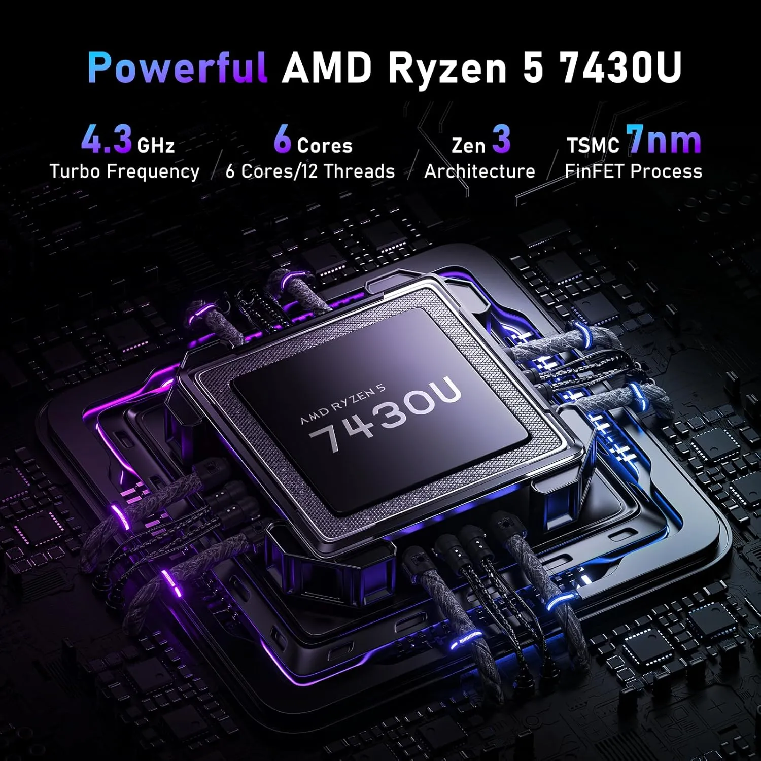 Gaming Laptop,15.6 Inch Laptop Computer,16GB RAM 1TB SSD,AMD Ryzen 5 7430U 6C/12T Processor(up to 4.3Ghz),AMD Radeon Graphics,15.6”FHD 1920 * 1080 Display,WiFi 5,BT5.0,Backlit Keyboard