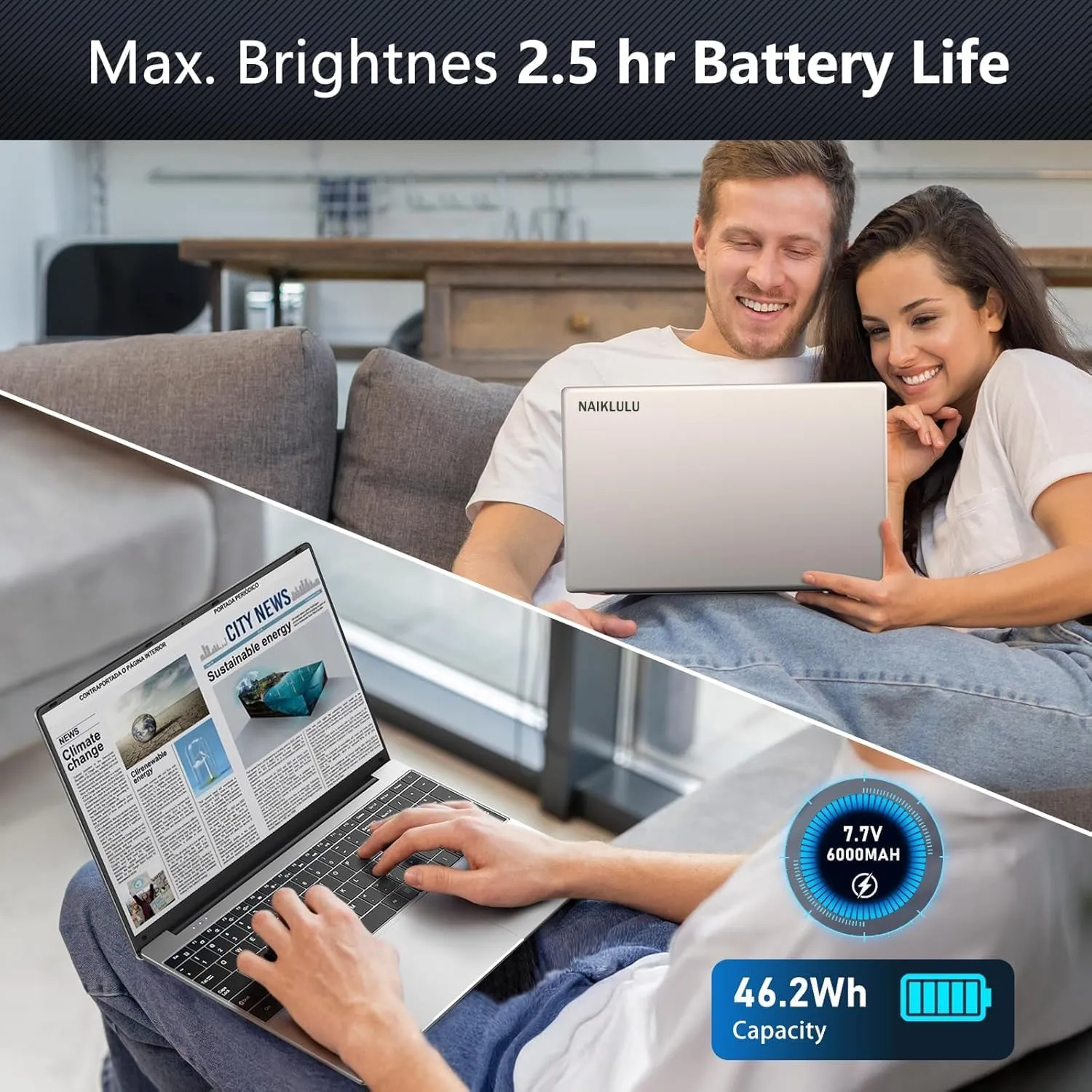 Gaming Laptop,15.6 Inch Laptop Computer,16GB RAM 1TB SSD,AMD Ryzen 5 7430U 6C/12T Processor(up to 4.3Ghz),AMD Radeon Graphics,15.6”FHD 1920 * 1080 Display,WiFi 5,BT5.0,Backlit Keyboard