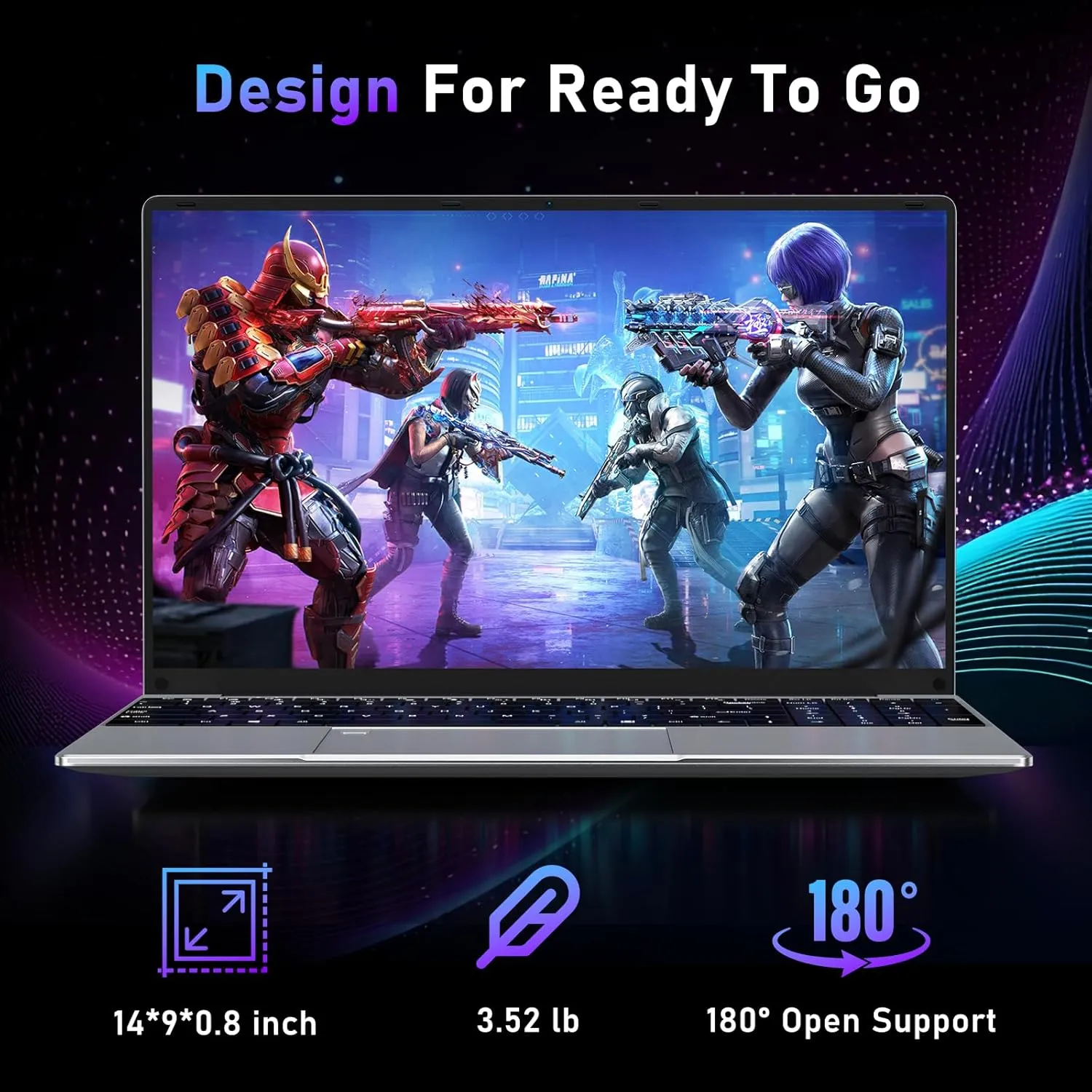 Gaming Laptop,15.6 Inch Laptop Computer,16GB RAM 1TB SSD,AMD Ryzen 5 7430U 6C/12T Processor(up to 4.3Ghz),AMD Radeon Graphics,15.6”FHD 1920 * 1080 Display,WiFi 5,BT5.0,Backlit Keyboard
