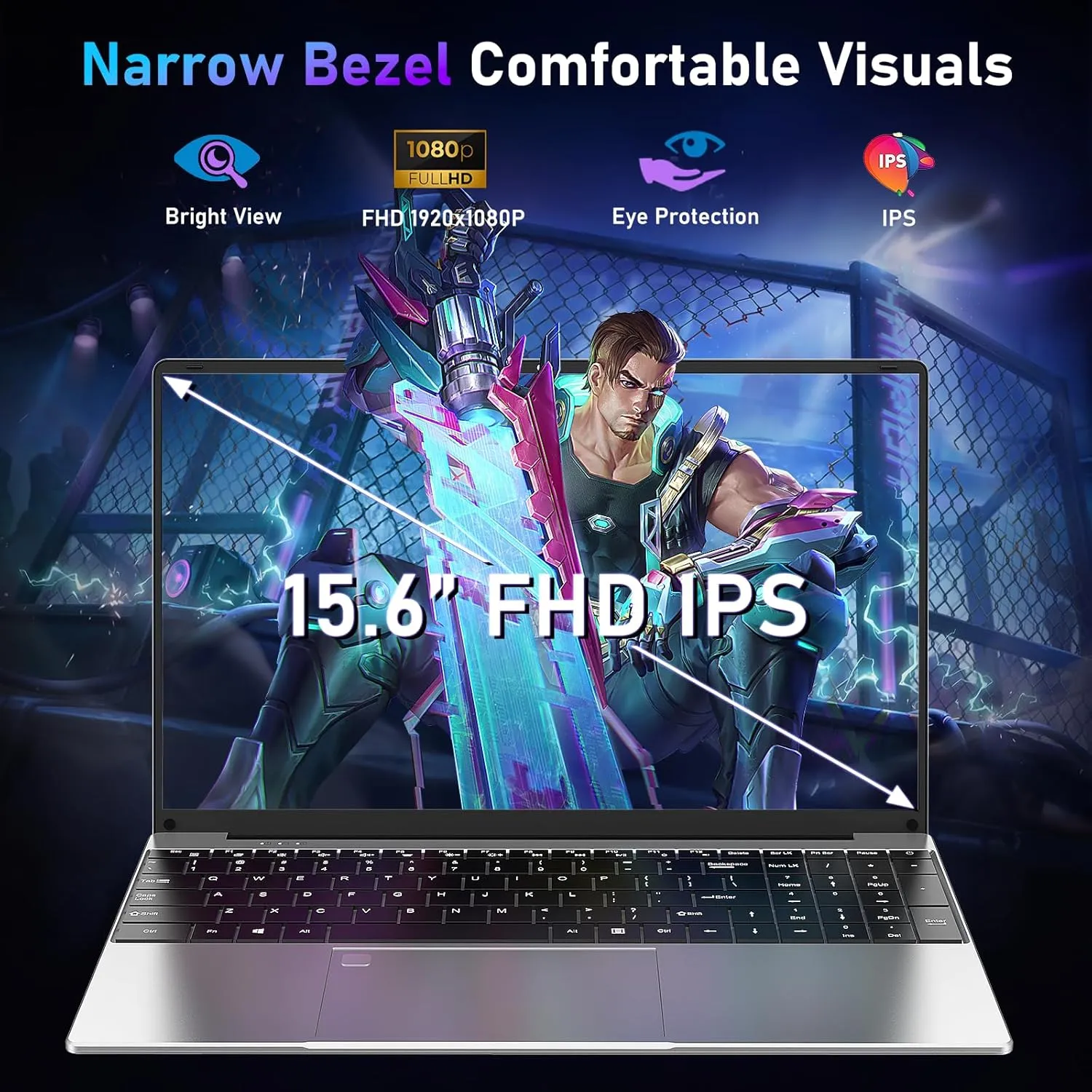 Gaming Laptop,15.6 Inch Laptop Computer,16GB RAM 1TB SSD,AMD Ryzen 5 7430U 6C/12T Processor(up to 4.3Ghz),AMD Radeon Graphics,15.6”FHD 1920 * 1080 Display,WiFi 5,BT5.0,Backlit Keyboard