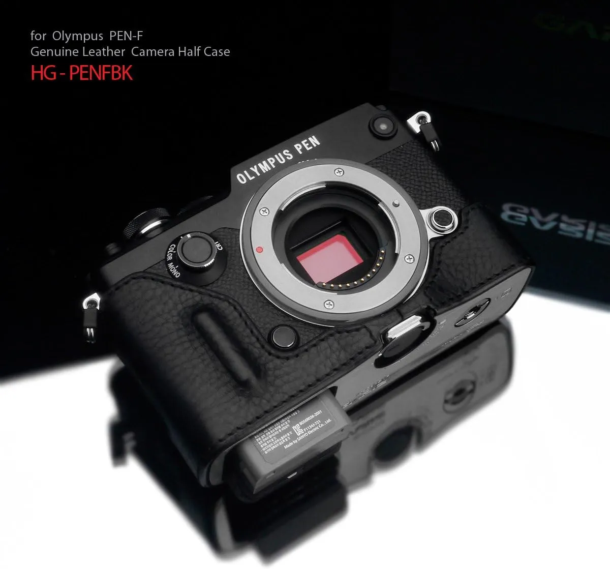 Gariz Genuine Leather Camera Case for Olympus PEN F HG – penfbk Black