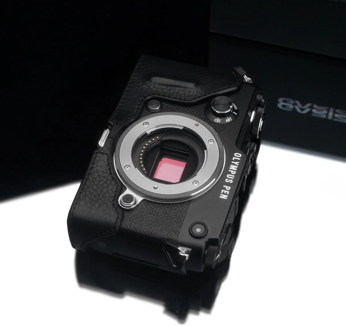 Gariz Genuine Leather Camera Case for Olympus PEN F HG – penfbk Black