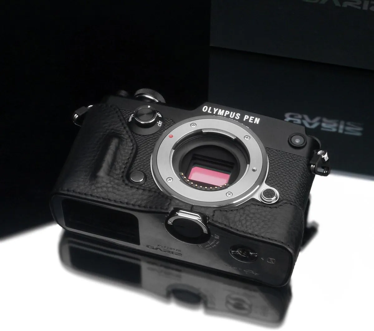 Gariz Genuine Leather Camera Case for Olympus PEN F HG – penfbk Black