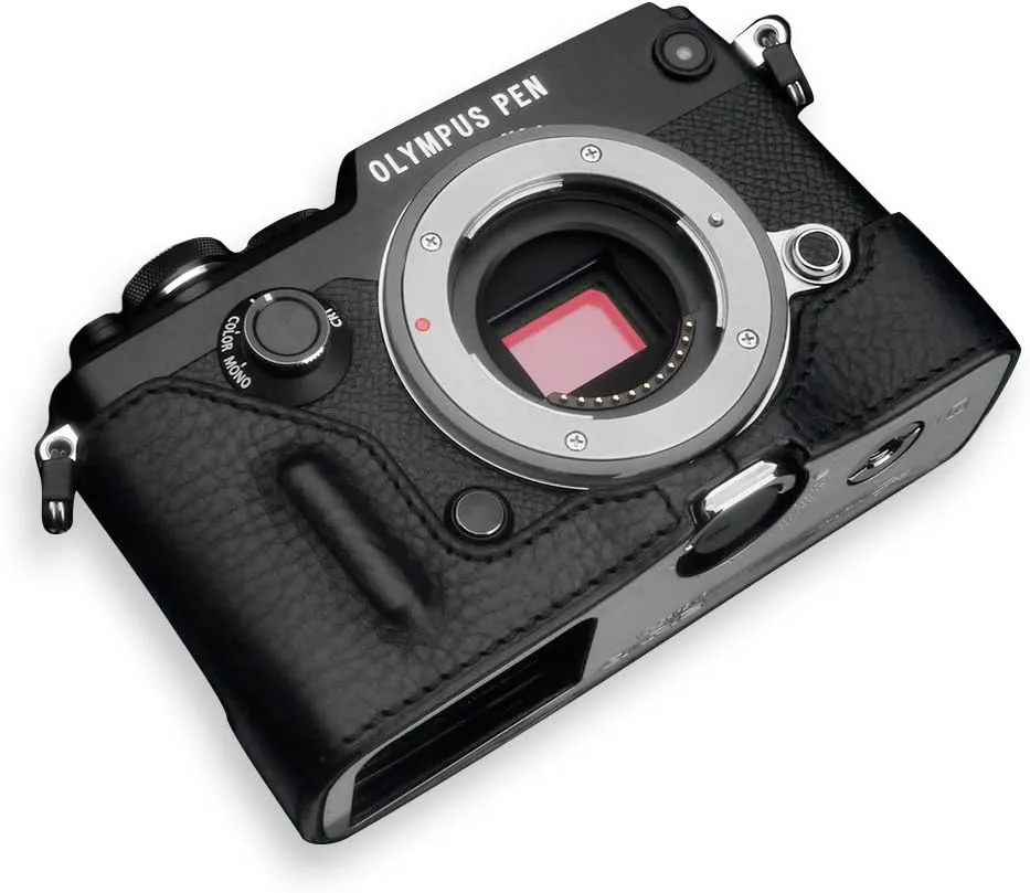 Gariz Genuine Leather Camera Case for Olympus PEN F HG – penfbk Black
