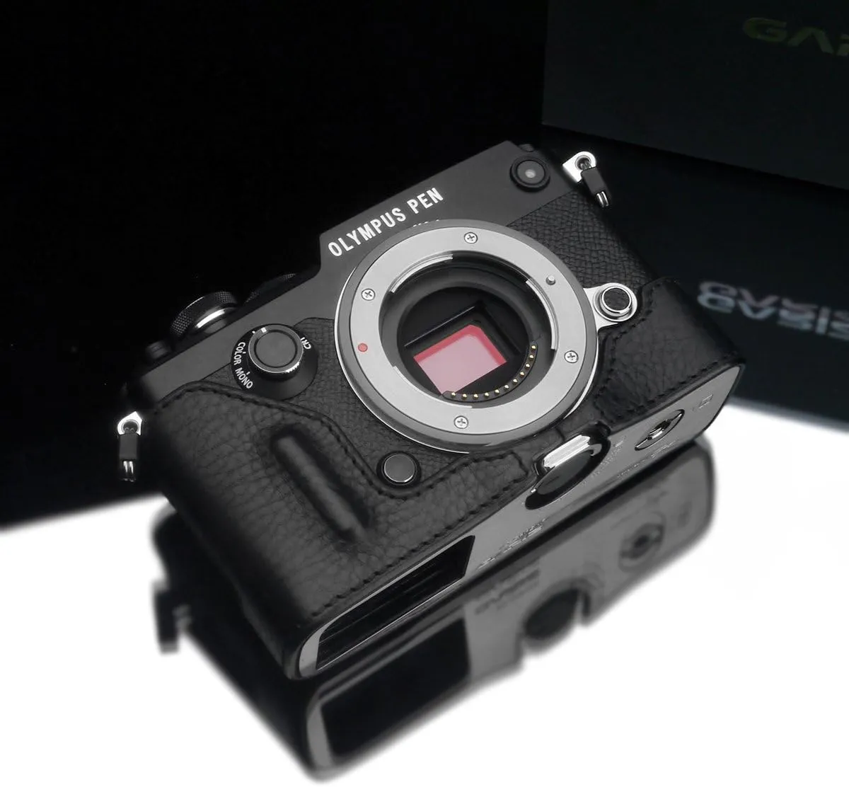 Gariz Genuine Leather Camera Case for Olympus PEN F HG – penfbk Black