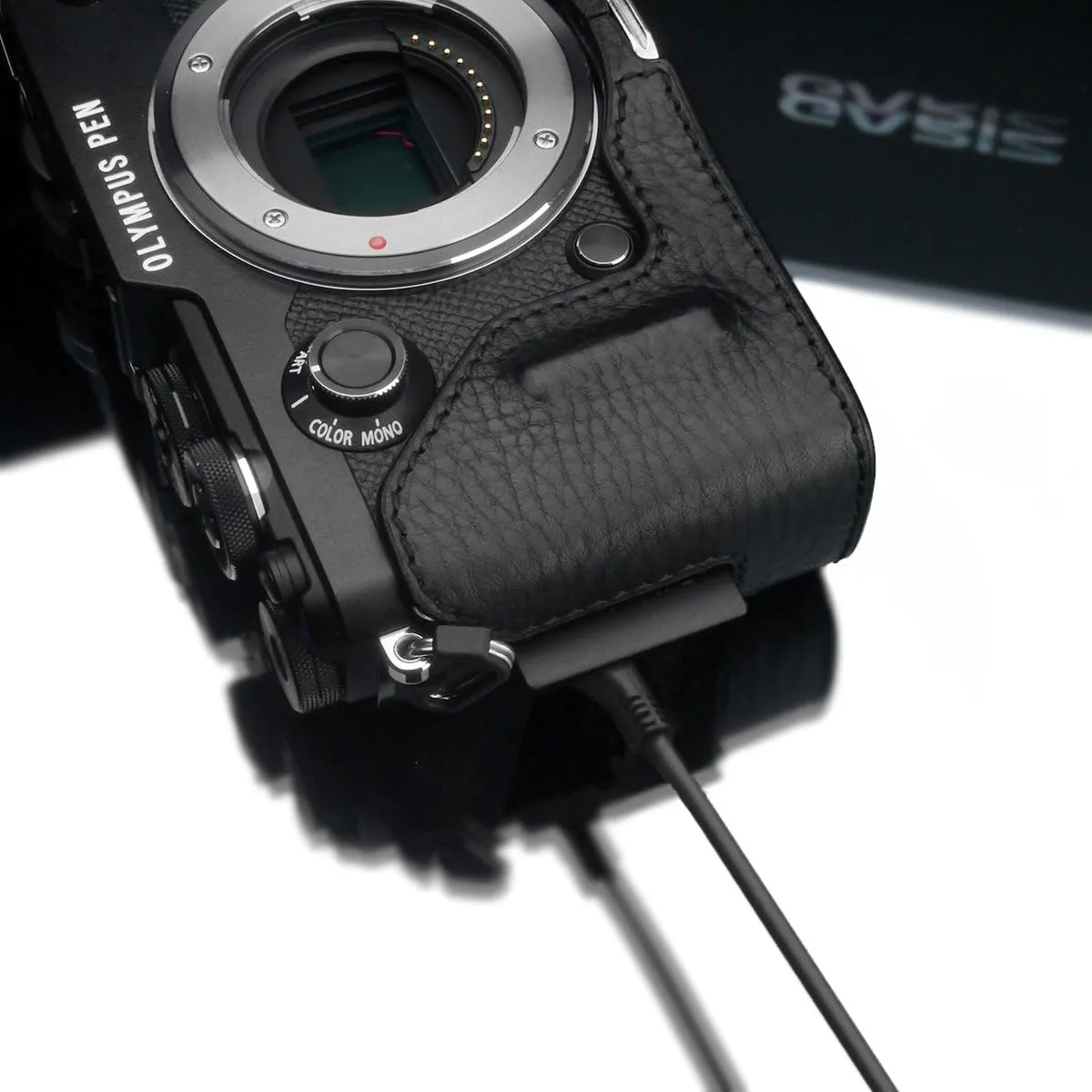 Gariz Genuine Leather Camera Case for Olympus PEN F HG – penfbk Black