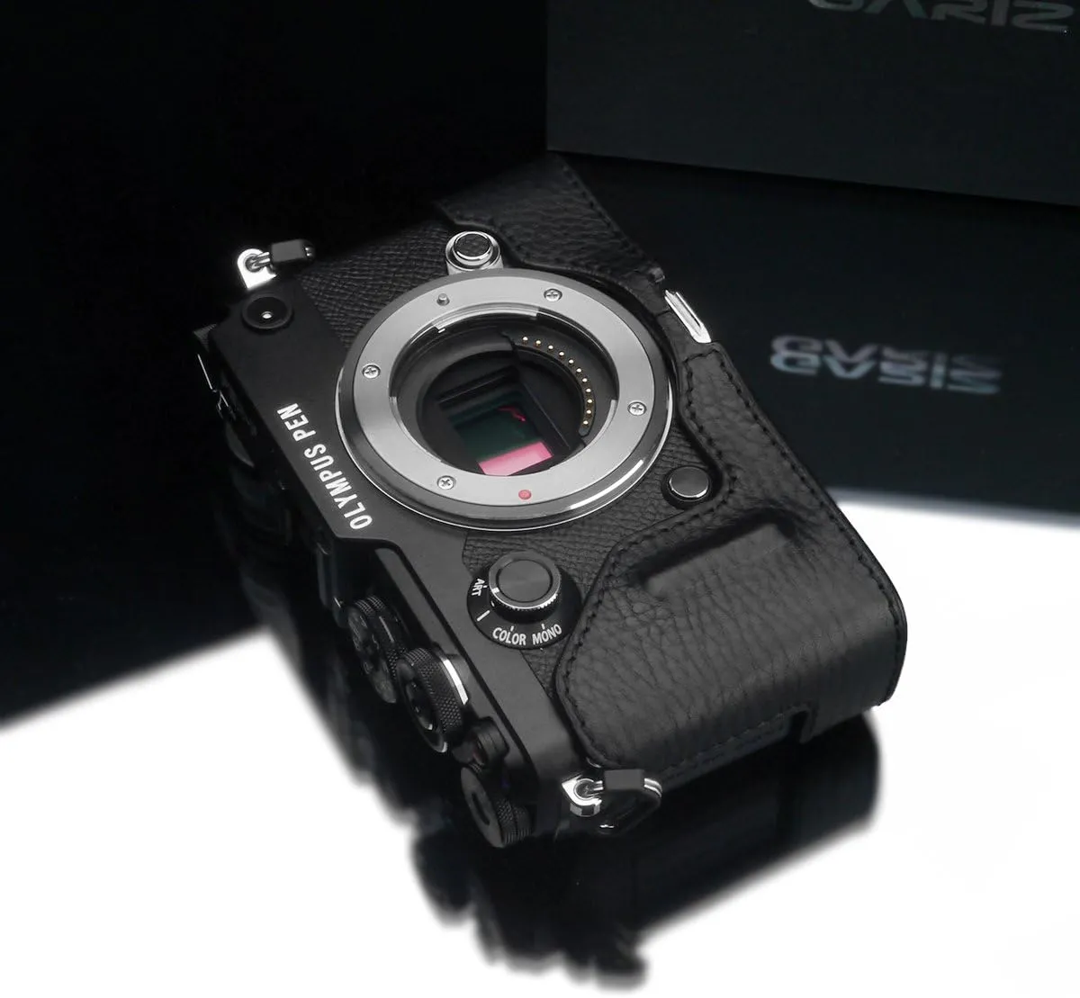 Gariz Genuine Leather Camera Case for Olympus PEN F HG – penfbk Black