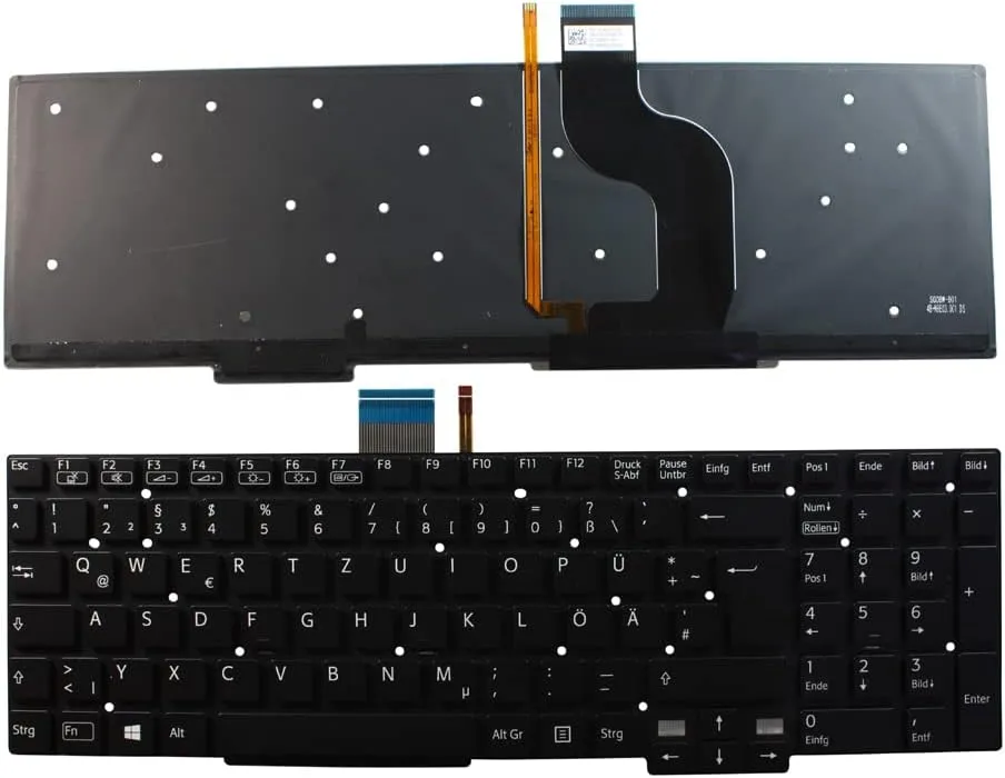 German Layout Backlit Black Replacement Laptop Keyboard Compatible with Sony Vaio SVT1511M1E/S
