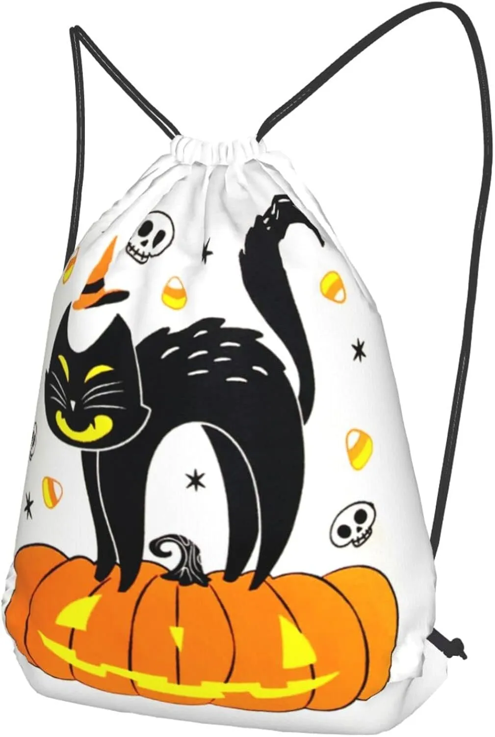 Gocerktr Halloween 1 Drawstring Backpack for Women Men Waterproof String Bag Lightweight Gym Sackpack Beach Hiking Yoga Travel