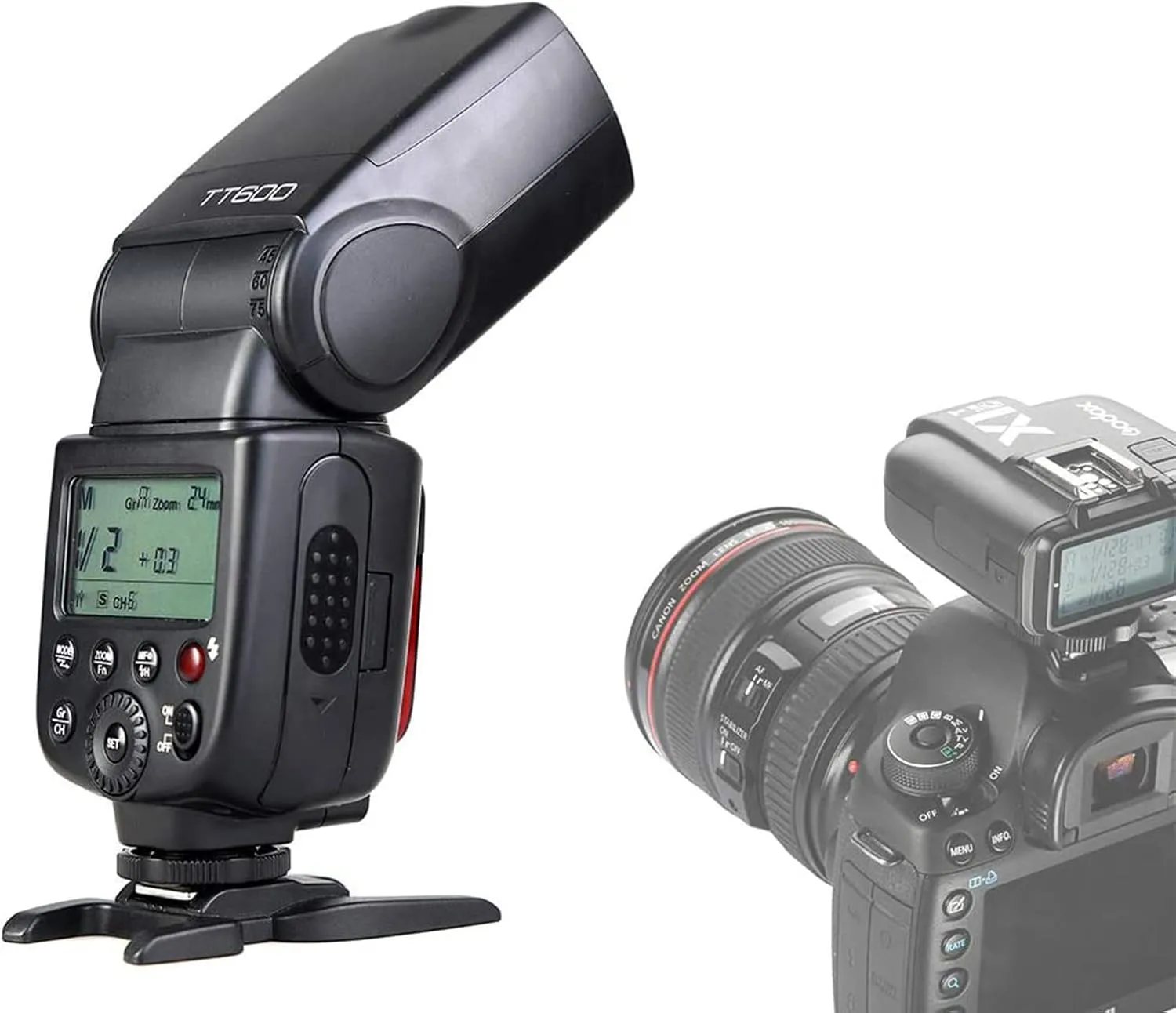 Godox Flash TT600-2.4G Wireless X System, High-Speed Sync, Compatible with Canon Nikon Pentax Olympus DSLR Cameras. Powerful GN60, Quick Recycle, and Versatile Flash Modes