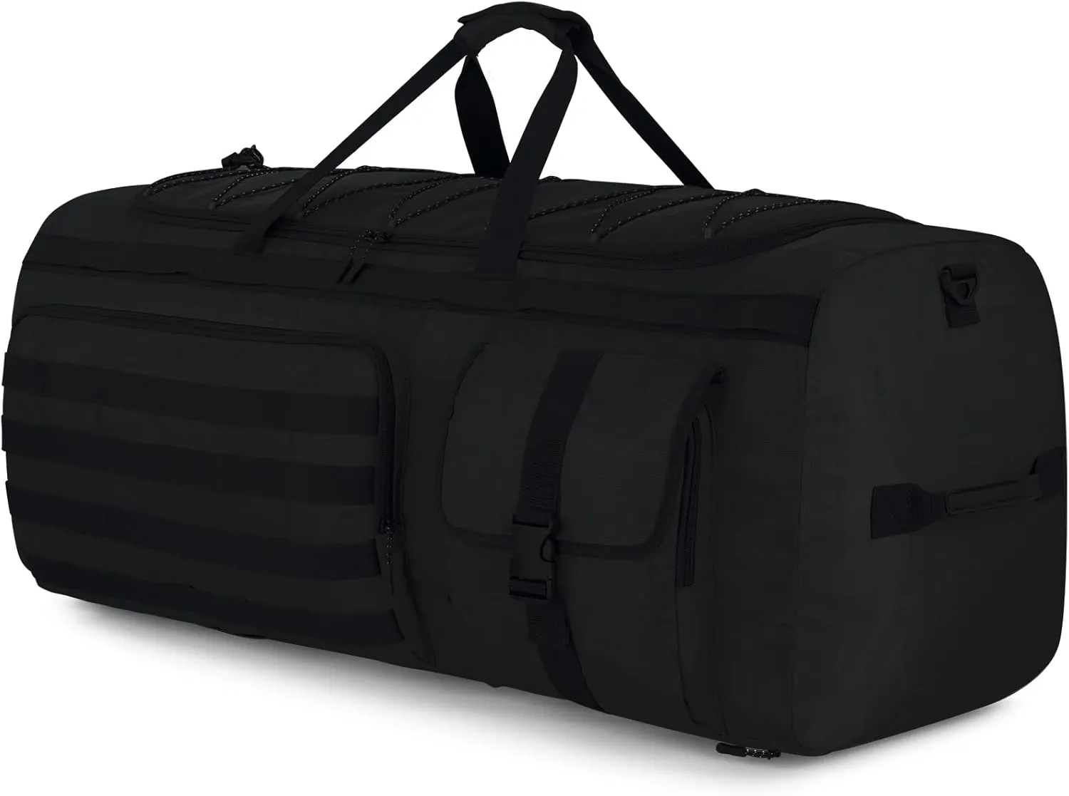 Gonex 130L Extra Large Duffel Bag for Men, Heavy Duty 3 in 1 Convertible Carry Travel Duffle, with Shoe Compartment, Tactical Loops, Sports Gear Bag for Family Trips (Black)